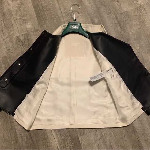 NWT! Rare LaCoste Structured Silk & Leather Jacket - Picture 6 of 10